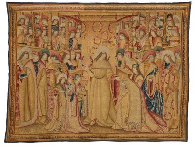 Tapestry, Jonathan Maccabeus Receiving a Purple Robe, Made in Brussels, Belgium, c.1490-1500 by Belgian School