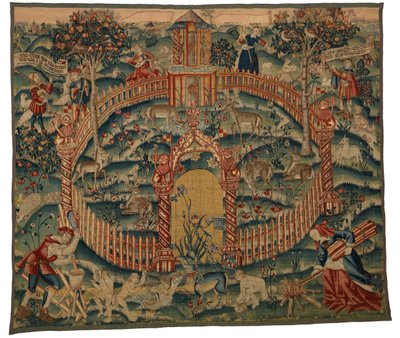 Tapestry, Park au Cerfs, Made in Tournai, Belgium, c.1500 by Belgian School