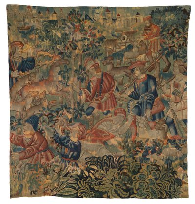Tapestry Depicting Hunting Scenes, Possibly from Tournai, c.1500 by Belgian School