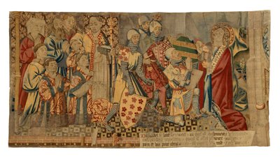 Tapestry fragments from a tapestry depicting The Seven Sacraments by Belgian School