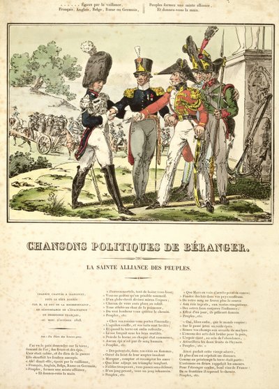 The Holy Alliance of the Nations, from Chansons Politiques de Beranger, 1815-1818 by Belgian School