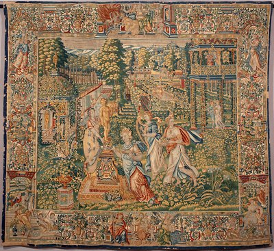 The Gifts of Pomona, Nymph of Fruits (Tapestry, 16th century, Brussels) by Belgian School