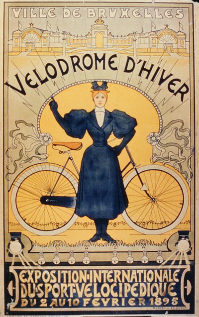 Winter Cycle Racing Track, International Exhibition of Velocipede Sports Brussels, 2-10 February 1895 by Belgian School