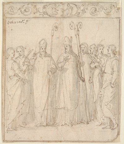 Augustine, Ambrose, and Other Saints by Belisario Corenzio