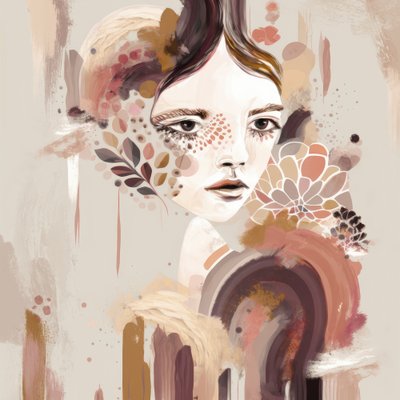 Abstract Floral Woman by Bella Eve