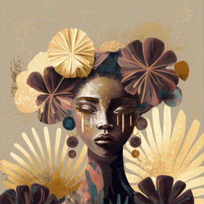 Floral Gold Goddess by Bella Eve