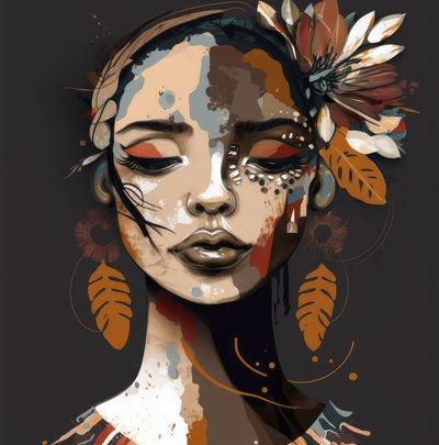 Portrait of a Woman with Closed Eyes by Bella Eve