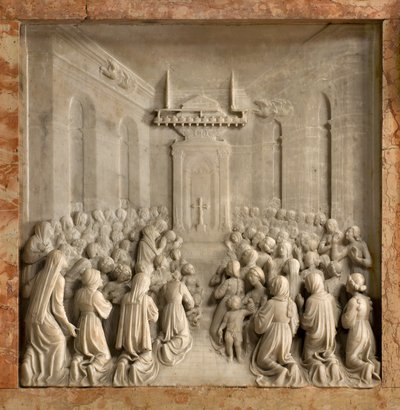 Crypt, Ark of Saints Marcellinus and Peter Exorcist, Benedict Briosco 1506-08, Miracle of Doves by Benedetto Briosco