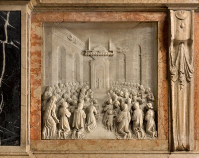 Crypt, Ark of Saints Marcellinus and Peter Exorcist, Miracle of Doves by Benedetto Briosco