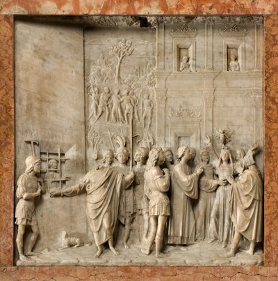Crypt, Ark of Saints Marcellinus and Peter Exorcist, Benedict Briosco 1506-08, Saint Peter Frees Pauline of the Demon by Benedetto Briosco