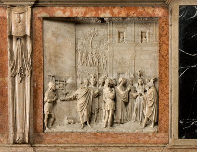 Crypt, Ark of Saints Marcellinus and Peter Exorcist, Saint Peter frees Pauline of the Demon by Benedetto Briosco
