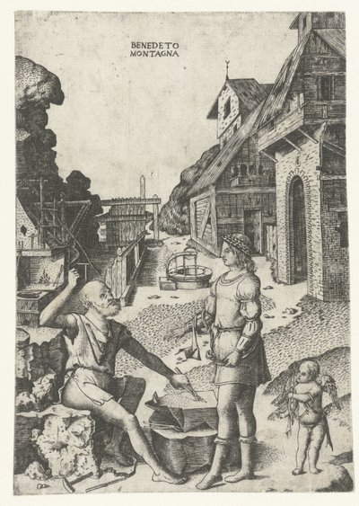 Apollo with Cupid by Vulcan by Benedetto Montagna