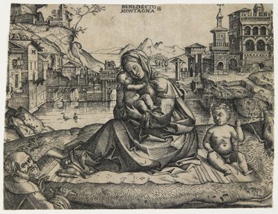 The Holy Family with the Infant Saint John in a Landscape by Benedetto Montagna
