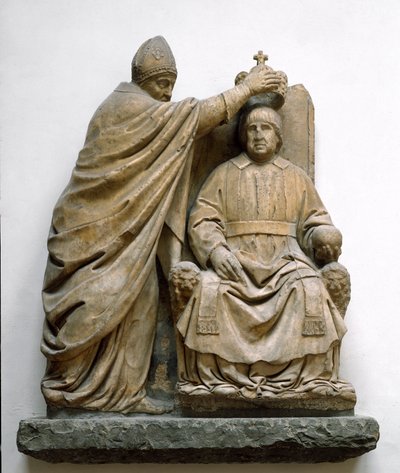 Cardinal Latino di Carlo Orsini Crowns Ferdinand II of Aragon by Benedetto da Maiano