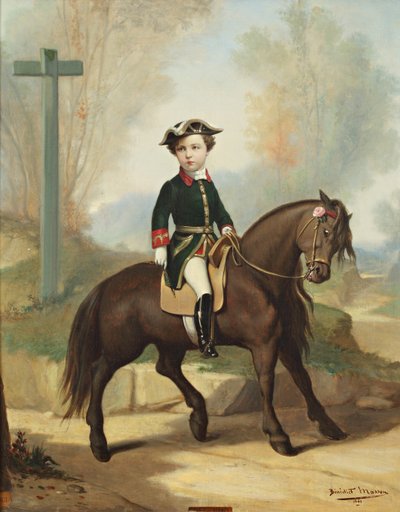 Equestrian Portrait of Louis-Napoléon Bonaparte, Prince Imperial by Benedict Masson