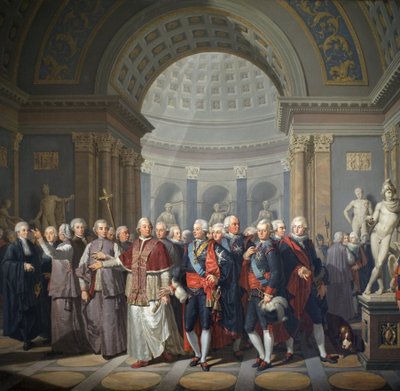 Gustave III of Sweden with Pope Pius VI by Benigne Gagneraux