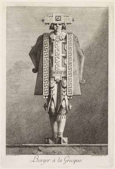 Masquerade in the Greek Style: Shepherd in the Greek Style (Plate 5) by Benigno Bossi