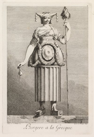 Masquerade in the Greek Style: Shepherdess in the Greek Style (Plate 4) by Benigno Bossi