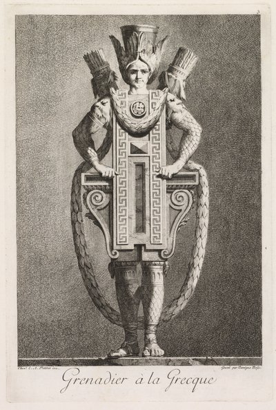 Mascarade à la Grecque: Grenadier à la Grecque Plate 3 by Benigno Bossi