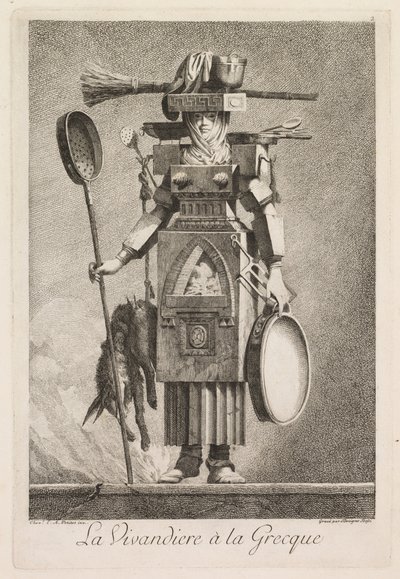 Masquerade in the Greek Style: The Vivandière in the Greek Style (Plate 2) by Benigno Bossi
