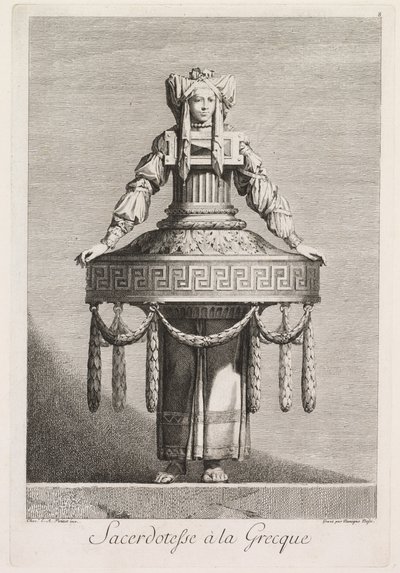 Masquerade à la Grecque: Priestess à la Grecque Plate 8 by Benigno Bossi