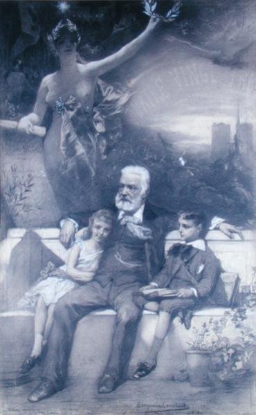 Victor Hugo and his Grandchildren by Benjamin  Constant
