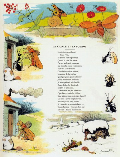 The Cicada and the Ant, illustration from 