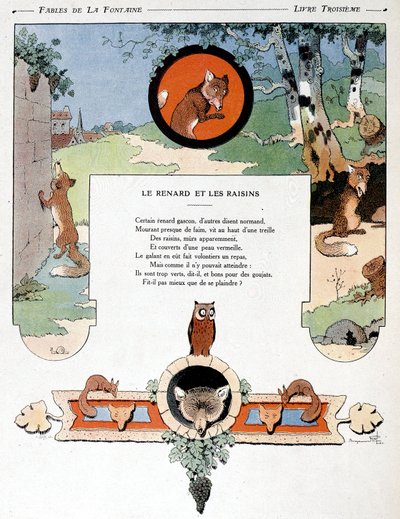 The Fox and the Grapes, illustration from 