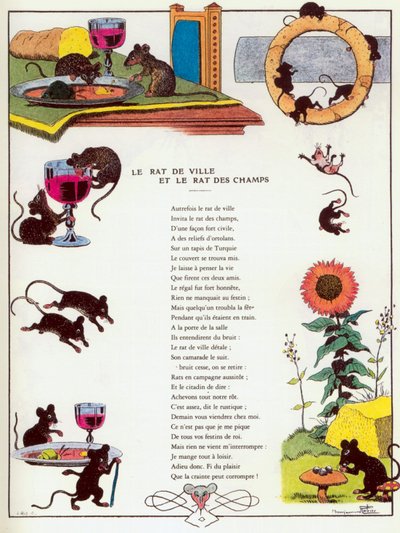 The Town Mouse and the Country Mouse, illustration from 