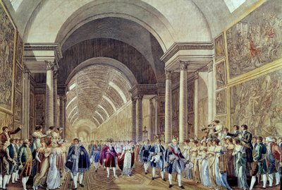 The Cortege of Napoleon and Marie Louise through the Grande Galerie du Louvre, April 2 by Benjamin (after) Zix