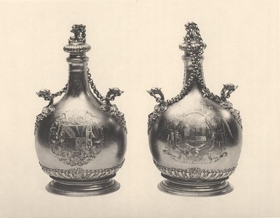 Pair of William III Pilgrim Flasks, c.1690 by Benjamin Bradford