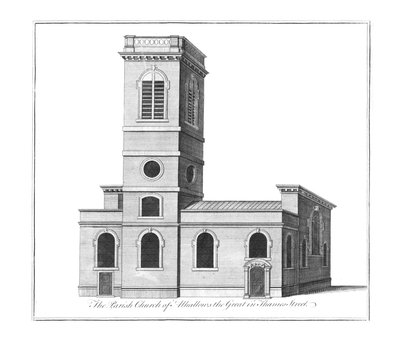 The Parish Church of Alhallows the Great in Thames Street, c1772 by Benjamin Cole