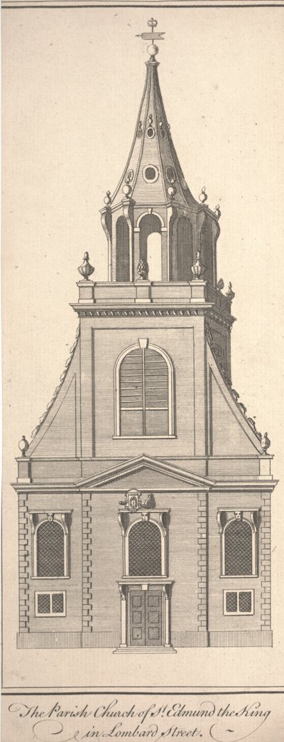 The Parish Church of St. Edmund the King in Lombard Street by Benjamin Cole