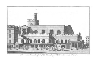The South East Prospect of St. Dunstan in the West, c1756 by Benjamin Cole
