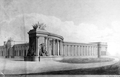 Perspective View of an Entrance Pier at the House by Benjamin Dean Wyatt