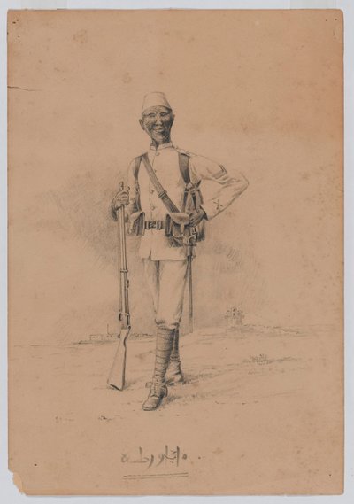 A soldier of the 10th Sudanese Battalion, c.1889 by Benjamin Donisthorpe Alsop Donne