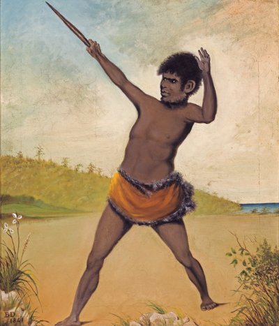 Jack, a Tasmanian Aboriginal, Holding a Club by Benjamin Dutterrau