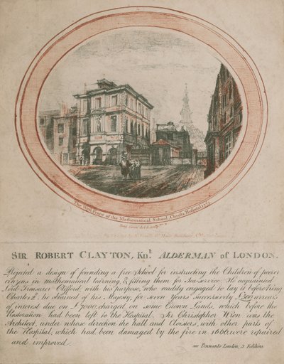 The west front of the Mathematical School, Christs Hospital by Benjamin Green