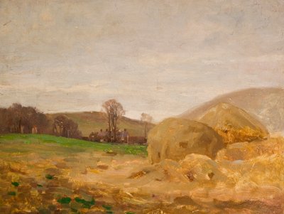 Landscape with Haystacks by Benjamin Haughton