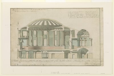 Section of US Capitol South Wing by Benjamin Henry Latrobe