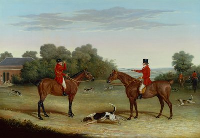 The Master with Hounds Outside Kennels by Benjamin Herring