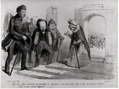 Dumas, Hugo and Balzac Seeking Their Admission to the French Academy, illustration from 
