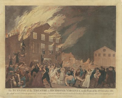 The Burning of the Theatre in Richmond, Virginia by Benjamin Tanner