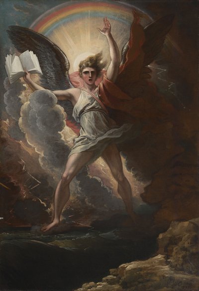 A Mighty Angel Standeth upon the Land and upon the Sea by Benjamin West