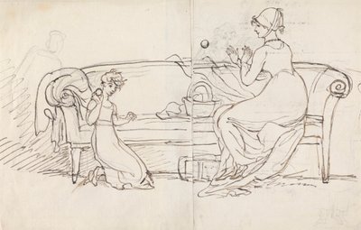 Mrs. West and Daughter Playing Catch by Benjamin West