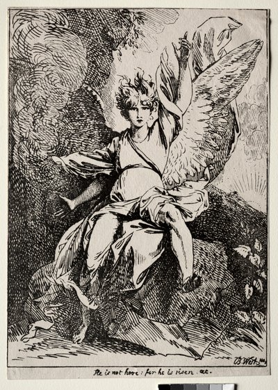 Specimens of Polyautography: The Angel at the Tomb of Christ by Benjamin West