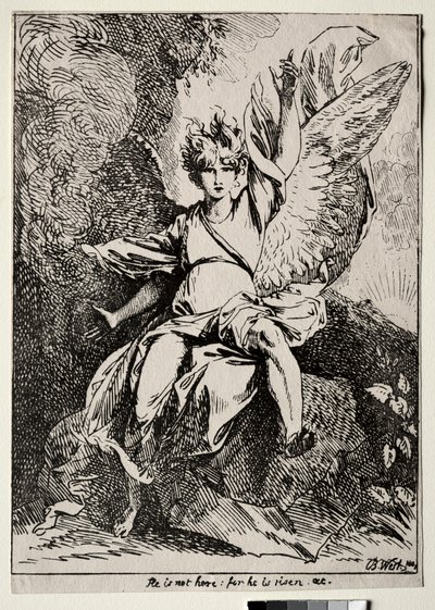 Specimens of Polyautography: The Angel at the Tomb of Christ by Benjamin West