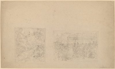 Study of Moses Striking the Rock and a Procession by Benjamin West