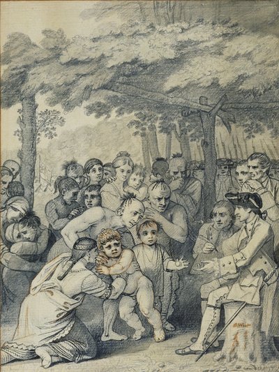 The Indians Delivering up the English Captives to Colonel Bouquet near his camp at the forks of Muskingum, North America in November 1764 by Benjamin West