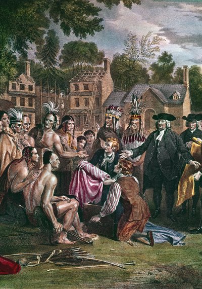 William Penn, English Quaker Colonist, Treating with Native North Americans, 1682 by Benjamin West